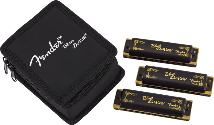 Fender Blues DeVille Harmonica Pack of 3 with Case - Mundharmonika-Set