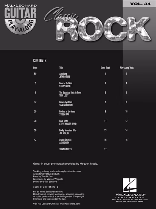 MS Guitar Play-Along: Classic Rock - Gitarrenschule für Anfänger