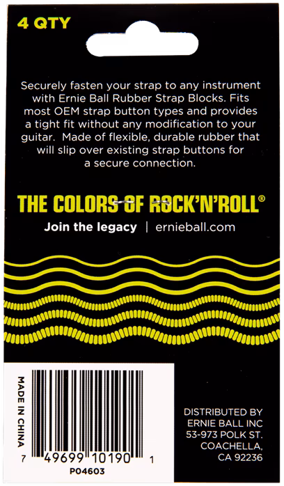 Ernie Ball Strap Blocks Red & Black - Security Locks für Gurt