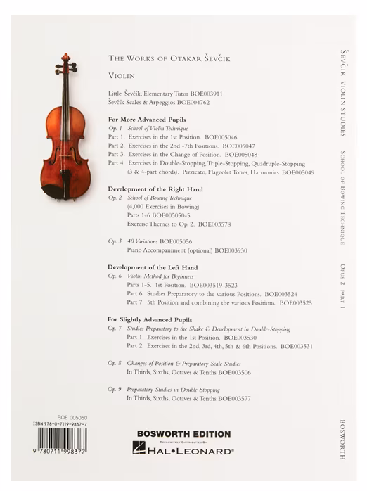 MS The Original Sevcik Violin Studies: School Of Bowing Technique Part 1 - Geigenschule für Anfänger
