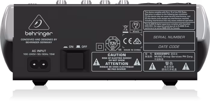 Behringer Xenyx QX602MP3 - Analoges Mischpult