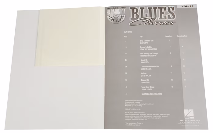 MS Harmonica Play-Along Volume 10: Blues Classics - Mundharmonika-Noten