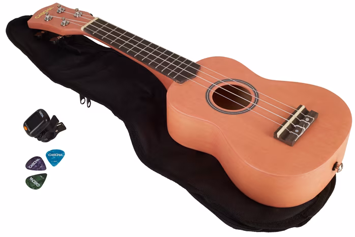 Cascha HH 3976 Soprano Ukulele Bundle Pink - Ukulele Set