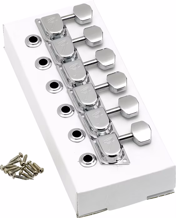 Fender 70s "F" Style Stratocaster/Telecaster Tuning Machines, Chrome - Gitarren-Mechanik