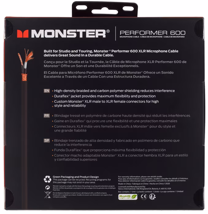 Monster P600-M-20 - Mikrofonkabel