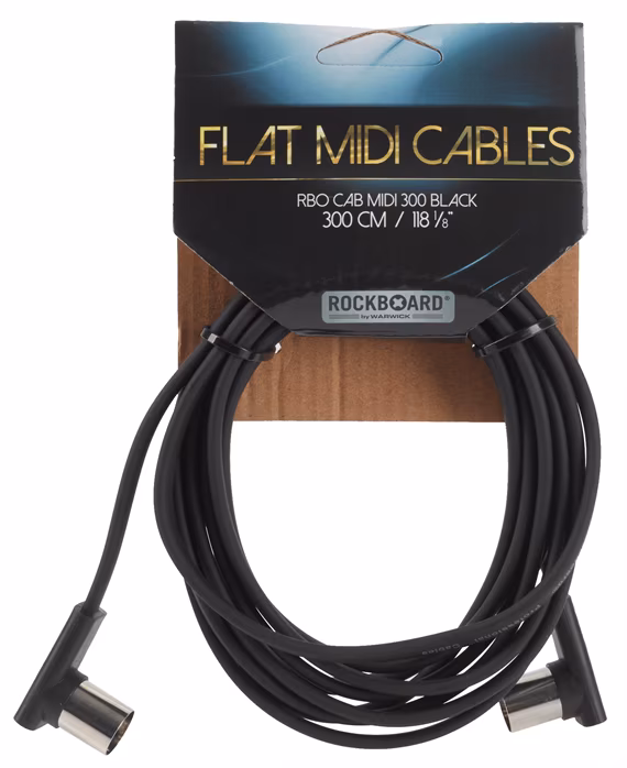 Rockboard Flat MIDI Cable Black 300 cm - MIDI Kabel