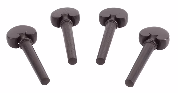 Dowina Violin Pegs Ebony Set Heart 4/4 - Violin Stimmwirbel
