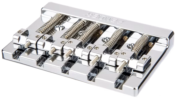 Fender HiMass 5-String Bass Narrow Bridge Assembly With Brass Saddles, Chrome - Brücke