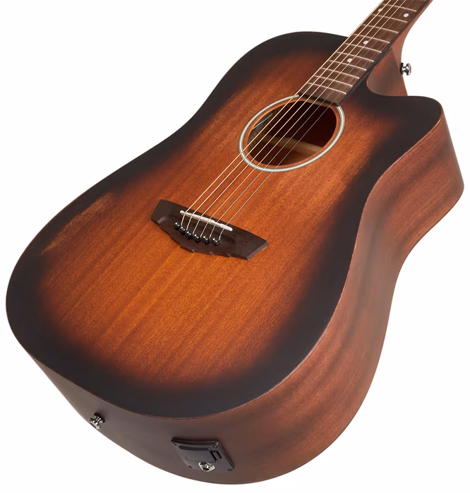 D'Angelico Bowery LS Dreadnought CE Aged Mahogany - Elektroakustische Gitarre
