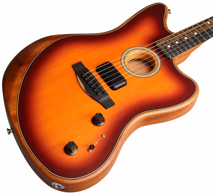 Fender American Acoustasonic Jazzmaster EB TBST - Elektroakustische Hybridgitarre
