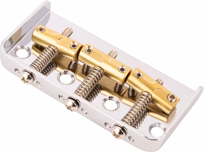 Fender 3-Saddle Custom "Cut-Off" Vintage-Style Tele Bridge with Compensated Brass Saddles - Brücke