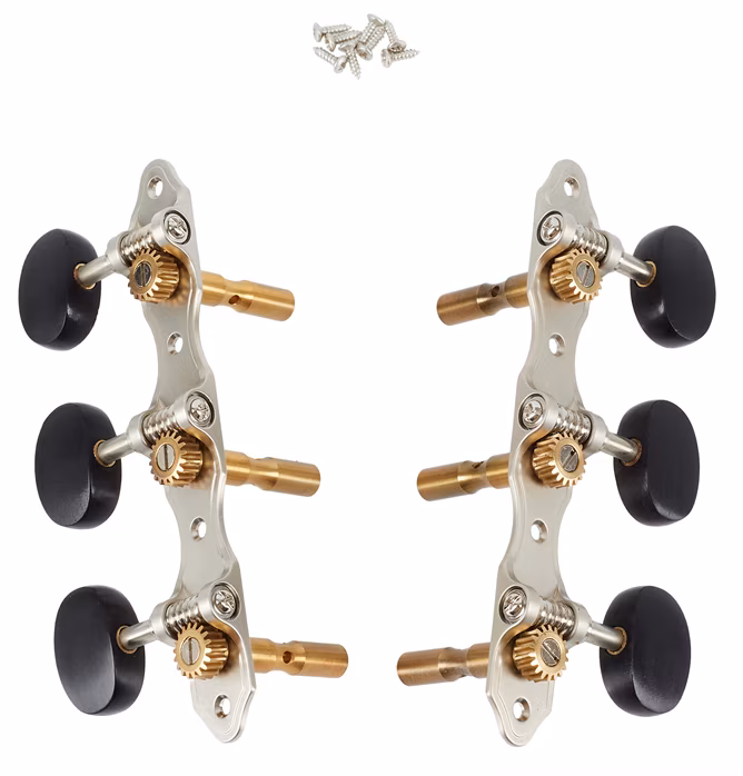 Taylor Slot Head Nickel/Ebony Tuner Buttons 6-String Set - Gitarren-Mechanik