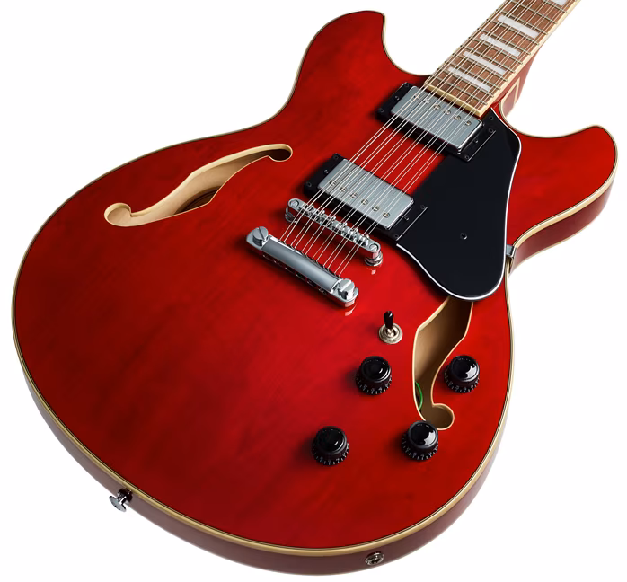 Ibanez AS7312 Transparent Cherry Red - Zwölfsaitige semiakustische Gitarre