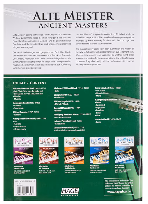 MS Ancient masters for flute and piano/organ - Noten für Querflöte