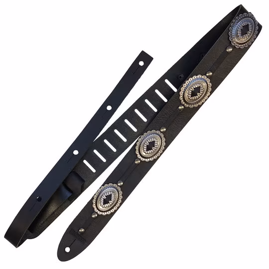 Richter Raw I Concho Black/Old Silver - Gitarrengurt