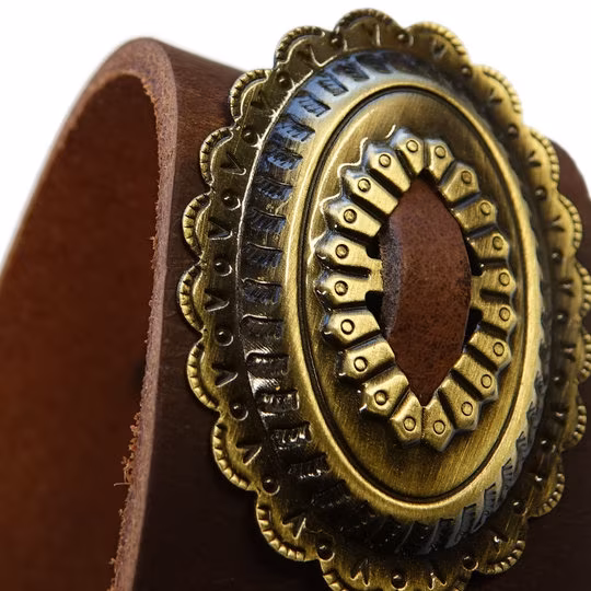 Richter Raw I Concho Brown/Old Brass - Gitarrengurt