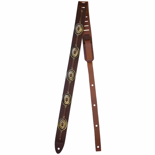 Richter Raw I Concho Brown/Old Brass - Gitarrengurt