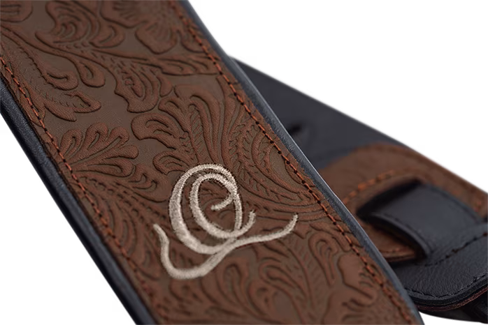 Ortega Leather Strap Byzantine Brown - Gitarrengurt