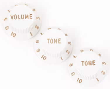 Fender Stratocaster Knobs, White - Volume knob
