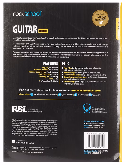 MS Rockschool Guitar Debut (2018) - Gitarrennoten
