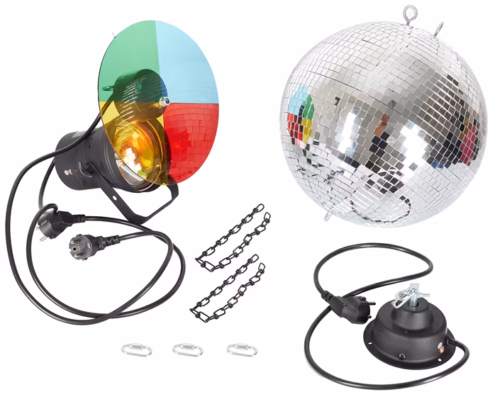 Eurolite Mirrorball 30 cm Set with Pinspot and Motor - Discokugel