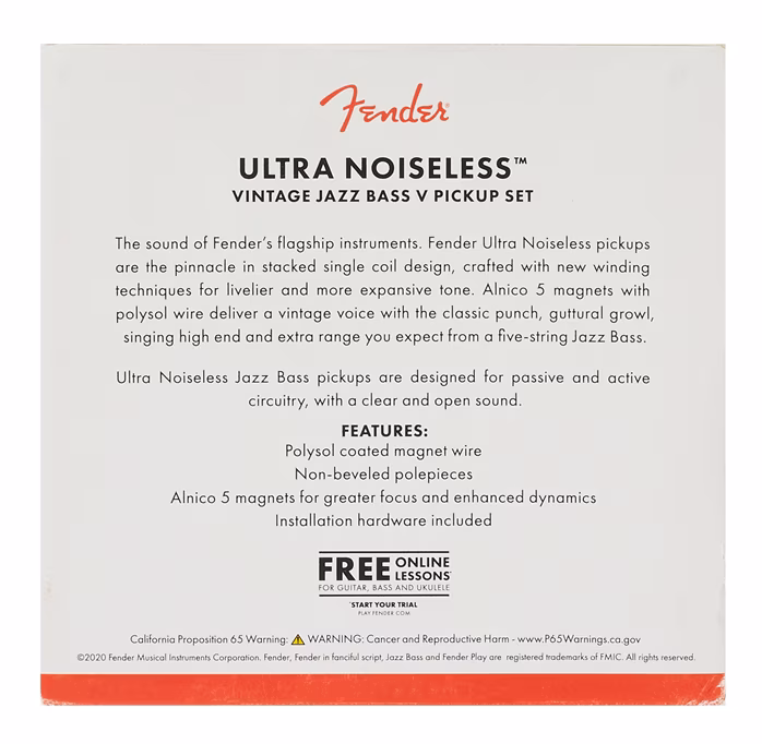 Fender Ultra Noiseless J-Bass V Pickup Set - Tonabnehmer-Set für E-Bass