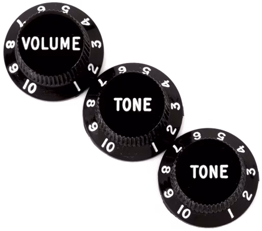 Fender Stratocaster Knobs, Black - Volume knob