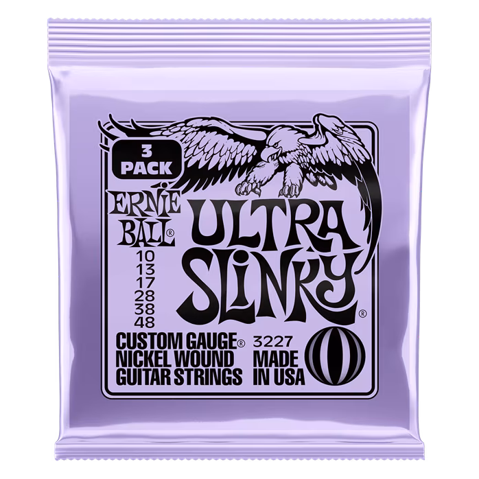 Ernie Ball 3227 Nickel Wound Ultra Slinky 3 Pack - Saiten für E-Gitarre