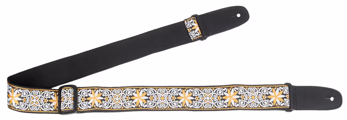Amumu Hootenanny Embroidery Cotton Strap Yellow - Gitarrengurt