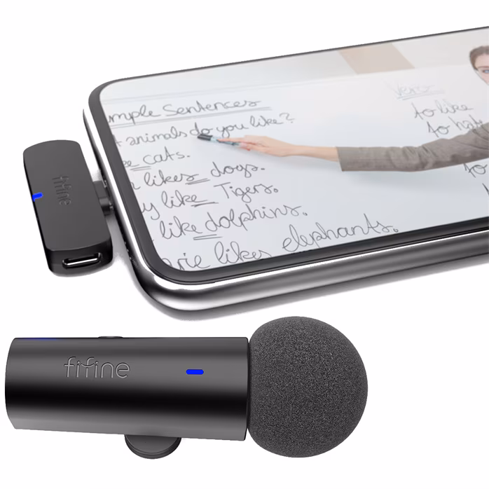 Fifine M6 - Wireless-Reportage-Set mit Mikrofon