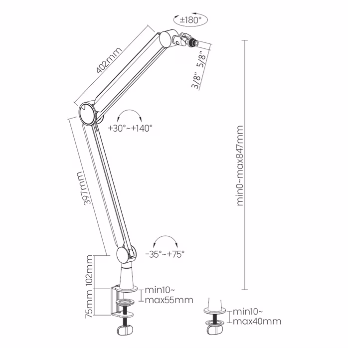 Mozos SB39 - Mikrophon-Ständer