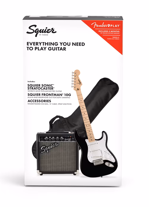 Fender Squier Sonic Stratocaster Pack BLK 10G - E-Gitarre set