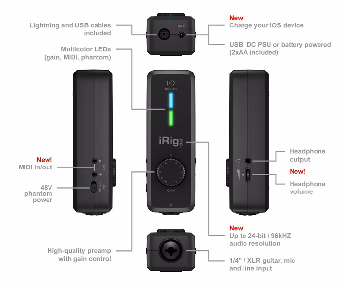 IK Multimedia iRig PRO I/O - Gitarren-Interface