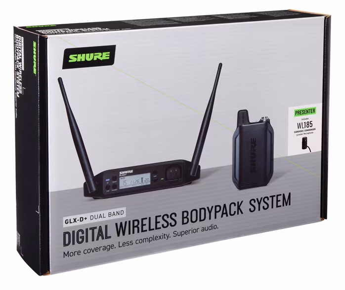 Shure GLXD14+ LAVALIER SYSTEM W/WL185 - Wireless-Set mit Ansteckmikrofon