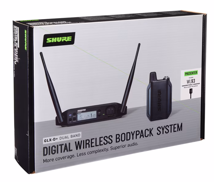 Shure GLXD14+ LAVALIER SYSTEM W/WL93 - Wireless-Set mit Ansteckmikrofon