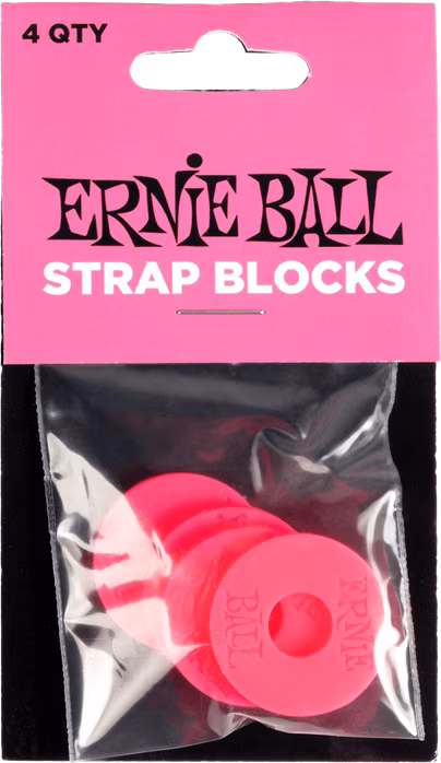 Ernie Ball Strap Blocks Pink - Security Locks für Gurt