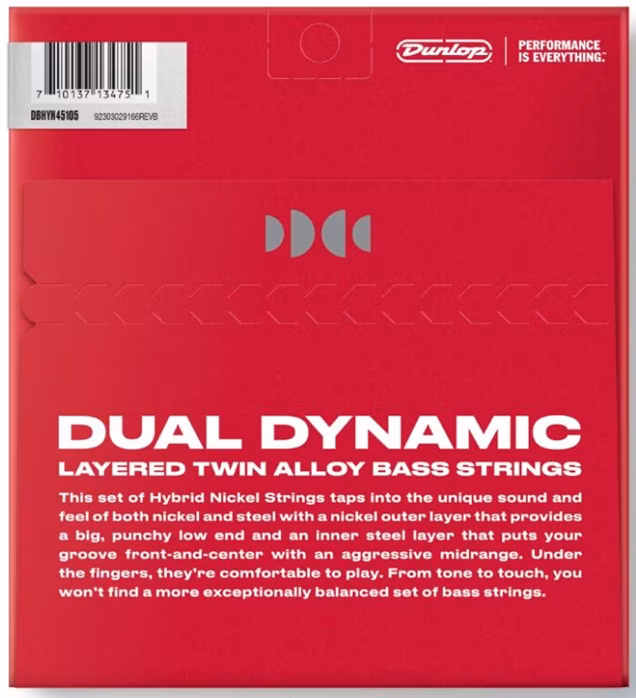 Dunlop DBHYN45105 Dual Dynamic Layered Twin Alloy Hybrid Wound 45-105 - Basssaiten