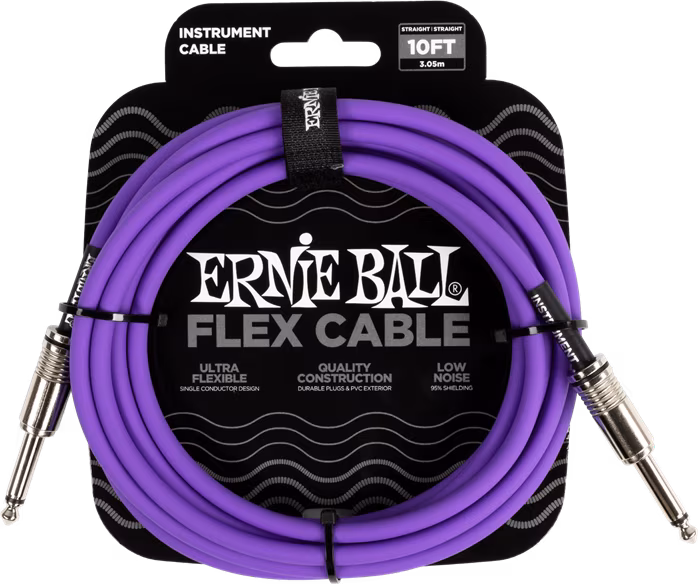 Ernie Ball Flex Instrument Cable 10'  Purple  - Instrumentenkabel