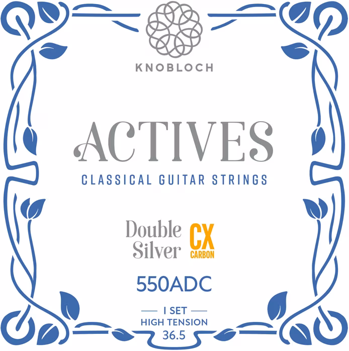 Knobloch ACTIVES Double Silver CX Carbon High 550 Tension 36.5 - Nylon-Saiten für klassische Gitarre