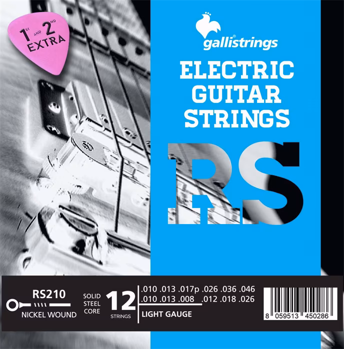 Galli RS210 Nickel 12-String Light - Saiten für zwölfsaitige E-Gitarre