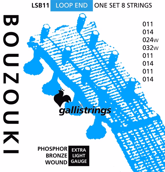 Galli LSB11 8-String Irish Bouzouki Phosphor Bronze - Saiten für griechische Bouzouki
