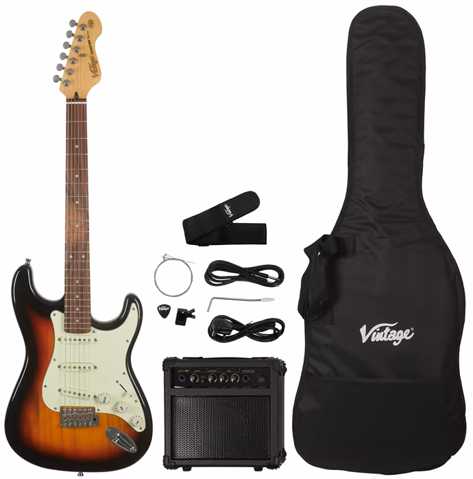 Vintage V60 Coaster Electric Guitar Pack 3TS - E-Gitarre set