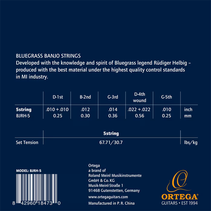 Ortega BJRH-5 - Saiten für fünfsaitiges Banjo