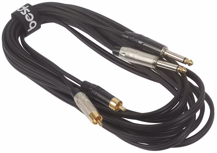 Bespeco ROCKIT Interlink Cable 2x RCA - 2x Jack Mono 5 m - Verbindungskabel