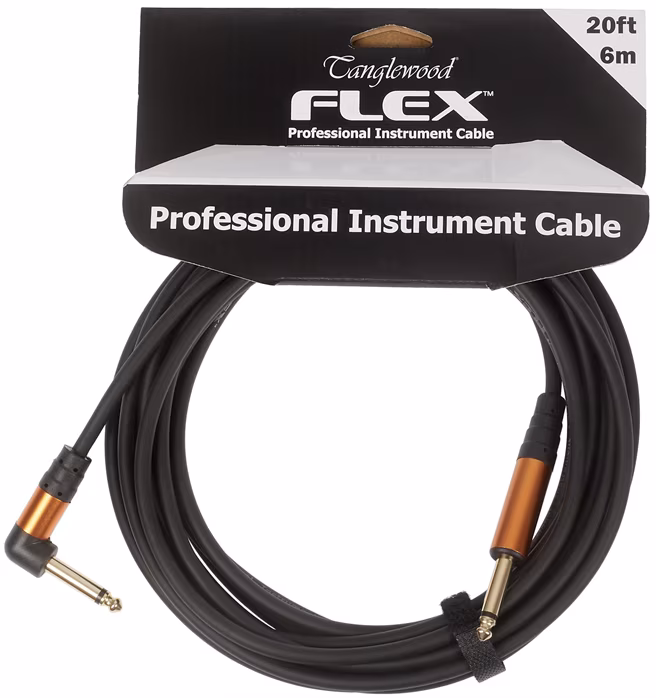Tanglewood Flex Cable Rubber Black 6 m Angled - Instrumentenkabel