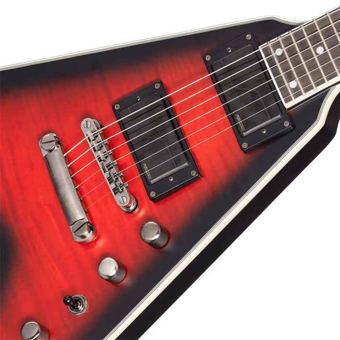 Epiphone Dave Mustaine Flying V Prophecy Aged Dark Red Burst - E-Gitarre