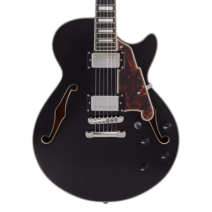 D'Angelico Premier SS Single Cutaway Stop-Bar Tailpie CE Black Flake (gebraucht) - Semiakustische Gitarre