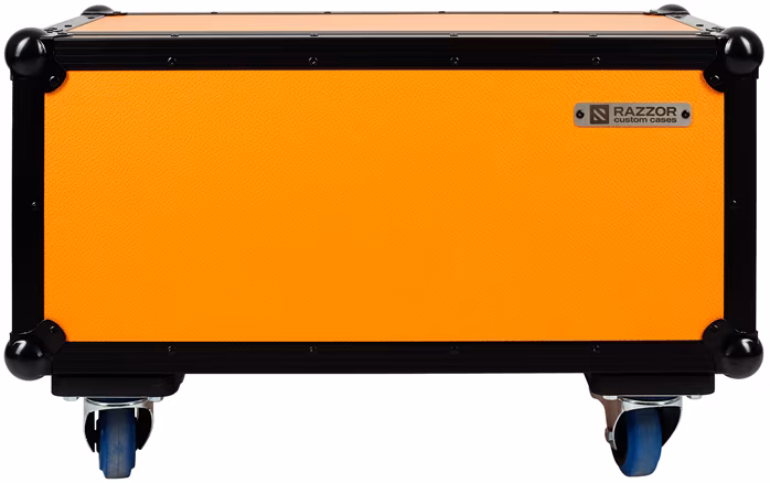 Razzor Cases PREMIUM Orange Dual Terror Head Case Wheels - Amp Head Flight Case