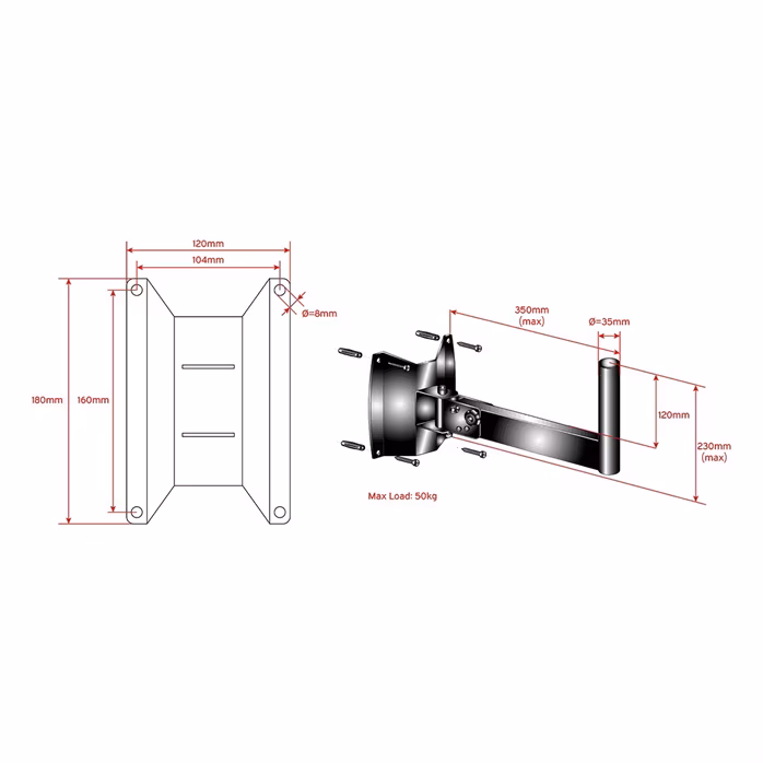 Soundsation WSS-08 - Lautsprecher-Wandhalter