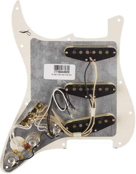 Fender Pre-Wired Pickguard, Strat SSS 57/62 WBW - Tonabnehmer-Set für E-Gitarre
